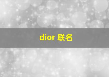 dior 联名